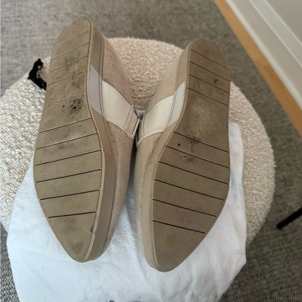 Vince Canvas Beige Loafers - Picture 3 of 4
